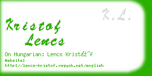 kristof lencs business card